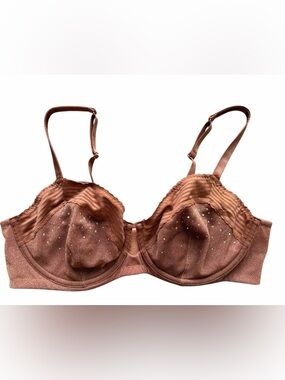 Savage X Fenty Brown Shimmer Rhinestone Bra 40D NWT